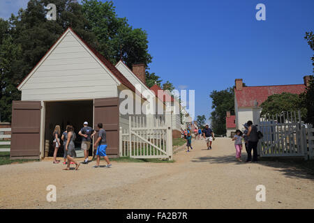 Reconstructed outbuildings at Mount Vernon, the estate where the first president of the the USA, George Washington lived, USA Stock Photo