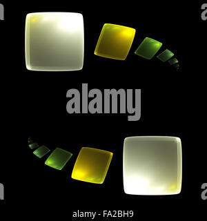 Abstract template with backlight transparent squares on black background. Raster graphic pattern Stock Photo