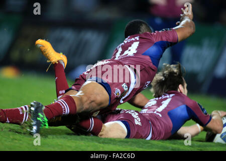 Bordeaux, France. 19th Dec, 2015. European Rugby Champions Cup. Bordeaux Begles versus Ospreys. Try scored by lesgourgues talebula © Action Plus Sports/Alamy Live News Stock Photo