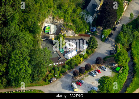 Aerial view, Balver cave, venue event cave, Balve, the Sauerland region, North Rhine Westphalia, Germany, Europe, Aerial view Stock Photo