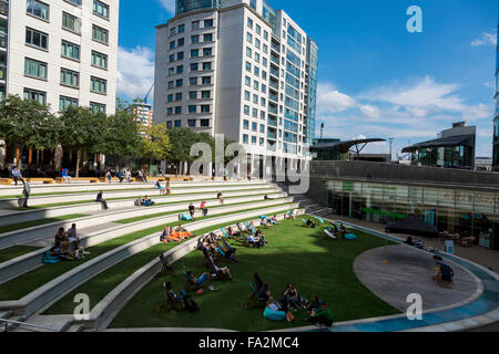 Sheldon Square Amphitheatre Stock Photo