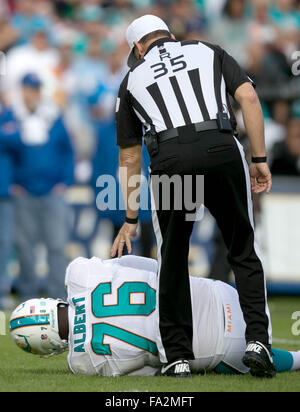 Miami Dolphins offensive tackle Branden Albert receives treatment on ...