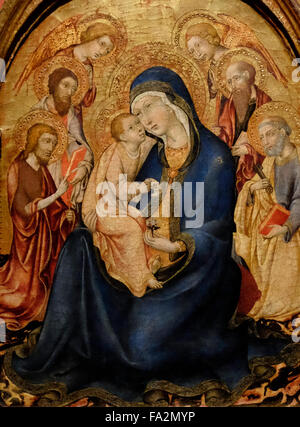 Sano di Pietro, Madonna and Child with Saint Jerome, Saint Bernardino ...