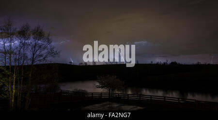 Night thunderstorm over Kentucky countryside Stock Photo