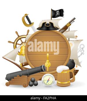 pirate concept icons vector illustration isolated on white background Stock Vector