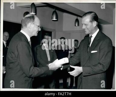 1968 - Prince Philip presents Design Centre Awards Prince Philip, Duke of Edinburgh (right), presents an award to Mr. Ivan C. Sanderson, Chairman of the Wall Paper Manufacturers Ltd. at the Design Centre in London today, May 10, when the Duke presented the Council of Industrial Design awards. © Keystone Pictures USA/ZUMAPRESS.com/Alamy Live News Stock Photo