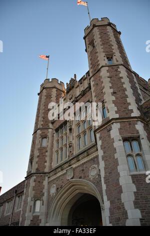 Washington University in St. Louis, Brookings Hall, on a clear autumn day. Stock Photo