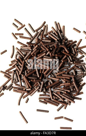 Dark chocolate Chocolate sprinkles photographed from above Stock Photo