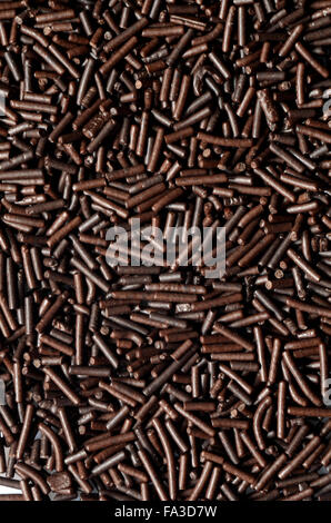 Dark chocolate Chocolate sprinkles photographed from above Stock Photo