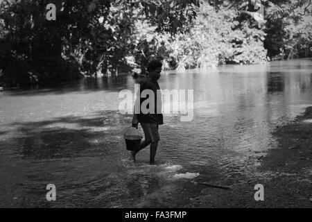 West Papua. 29th May, 2015. An woman of an OPM commander carries water from the river. © Rohan Radheya/ZUMA Wire/Alamy Live News Stock Photo