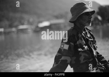 West Papua. 29th May, 2015. An senior OPM commander on the river through the jungles of West Papua. © Rohan Radheya/ZUMA Wire/Alamy Live News Stock Photo