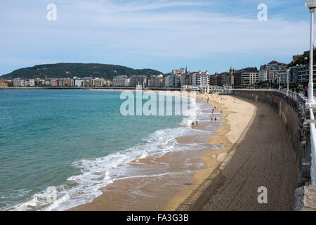Beach Seafront San Sebastian Spain Stock Photo