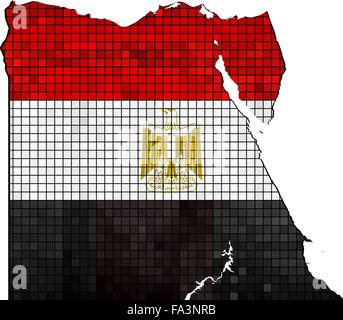 Egypt map with flag inside Stock Vector