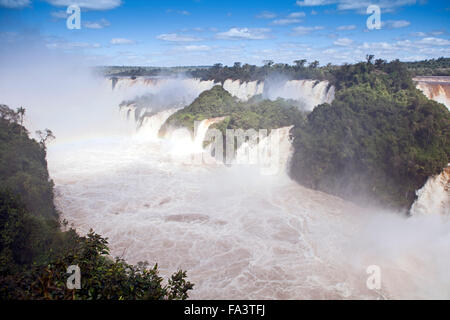 The Iguazu waterfalls on the border of Brazil and Argentina, South America