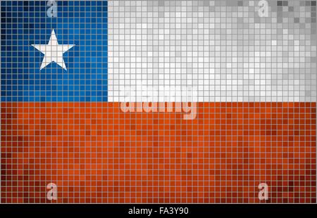 Abstract Mosaic Flag of Chile Stock Vector