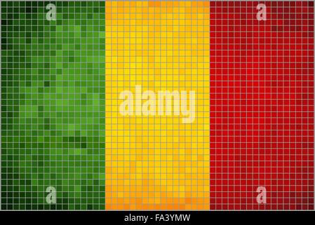 Abstract Mosaic Flag of Mali Stock Vector