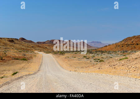 Gravel road in Damaraland, Namibia Stock Photo