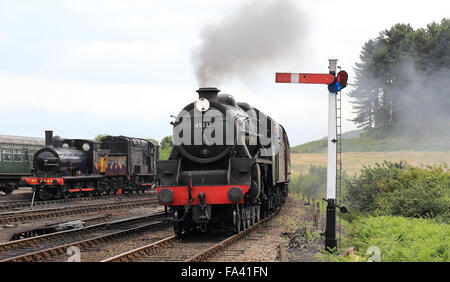 LMS Stanier Class 5, 'Black 5', 45337, running on the North Norfolk Railway between Sheringham and Weybourne, Norfolk, England, Stock Photo