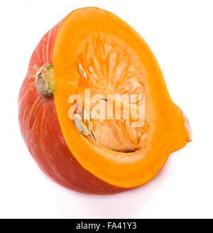 Pumpkin (isolated on white background) as detailed close-up shot Stock Photo