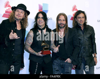 2015 Latin Grammy Awards Press Room at MGM Grand Garden Arena  Featuring: Mana Where: Las Vegas, Nevada, United States When: 19 Nov 2015 Stock Photo