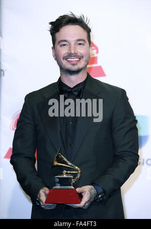 2015 Latin Grammy Awards Press Room at MGM Grand Garden Arena  Featuring: J Balvin Where: Las Vegas, Nevada, United States When: 19 Nov 2015 Stock Photo