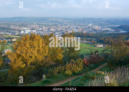 View of Huddersfield from Castle Hill - Huddersfield, England, UK Stock Photo