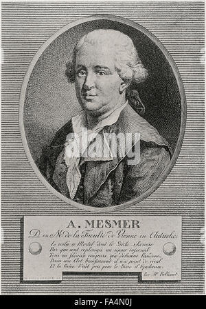 Franz Anton Mesmer (1734-1815), German Physician and Theorist on Animal Magnetism or Mesmerism, Book Illustration from “Cagliostro, The Splendour and Misery of A Master of Magic”, Chapman and Hall LTD, W.R.H. Trowbridge, 1910 Stock Photo