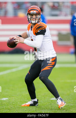 December 20, 2015: Cincinnati Bengals quarterback AJ McCarron (5) in action  during the NFL football game between the Cincinnati Bengals and the San  Francisco 49ers at Levi's Stadium in Santa Clara, CA.