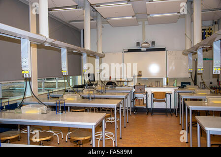 empty science classroom at highschool in holland Stock Photo