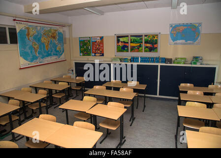 empty geography classroom at highschool in holland Stock Photo