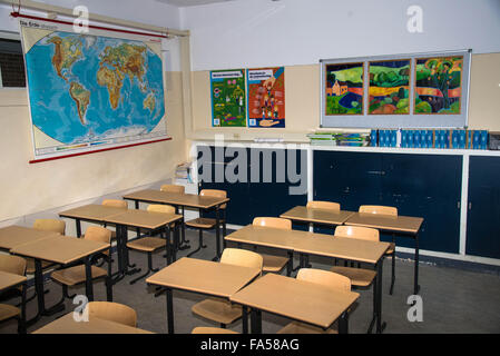 empty geography classroom at highschool in holland Stock Photo