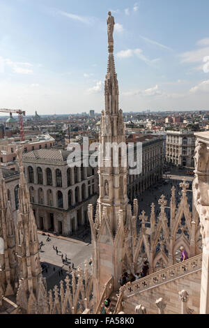 View of Galleria Vittorio Emanuele II from Cathedral (Duomo di Milano), Milan, Lombardy, Italy Stock Photo