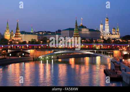 The Kremlin (1482-1495)during the 2009 Victory Day celebrations in Moscow, Russia Stock Photo