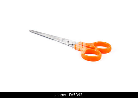 Orange scissors isolated on white background, stock photo Stock Photo