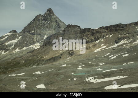 The matterhorn, viewed from the Italiana side above Cervina, Italy Stock Photo