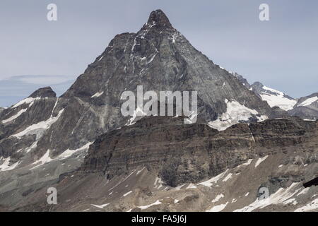 The matterhorn, viewed from the Italiana side above Cervina, Italy Stock Photo