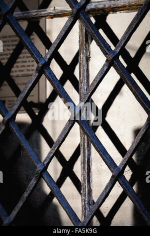 black metal grating, at the entrance protection Stock Photo