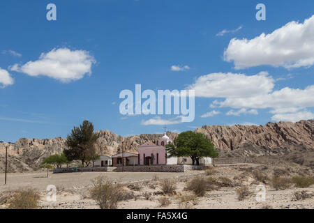Photograph of a small church on route 40 in the Northwest of Argentina. Stock Photo