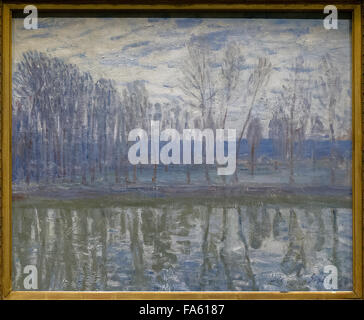 Alfred Sisley (1839-1899). French impressionist painter. On the Shores of the Loing, 1896. National Museum. Stockholm. Sweden. Stock Photo