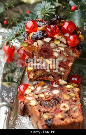 Christmas fruit cake Stock Photo