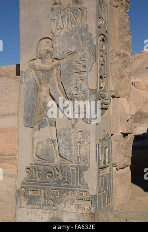 Relief of Ramses II, The Ramesseum, Luxor, West Bank, Nile Valley, Egypt Stock Photo