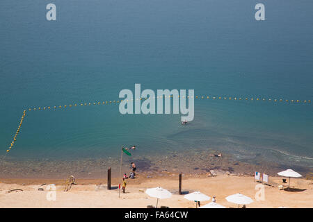 Beach Swimming Area, Crown Plaza Dead Sea Hotel, Dead Sea, Jordan Stock Photo