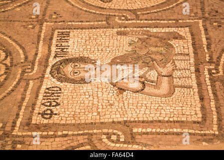 Floor Mosaics, Petra Church (also known as the Byzantine Church), Built Between the 5th and 7th century AD, Petra, Jordan Stock Photo