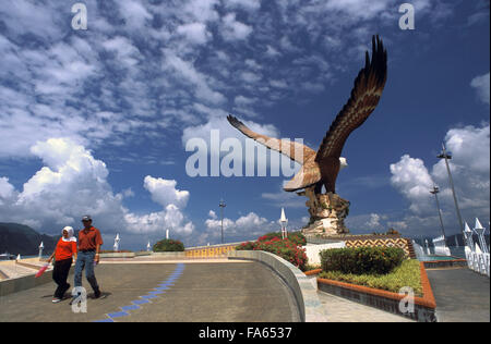Eagle Square, Dataran Lang is one of Langkawi’s best known attractions. Kuah, Langkawi Island, Kedah, Malaysia. Stock Photo