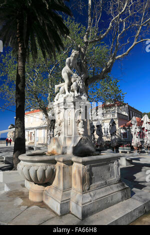 Ornate water Fountain, Dubrovnik, Dubrovnik-Neretva County, Dalmatian coast, Adriatic Sea, Croatia, Balkans, Europe, UNESCO Stock Photo