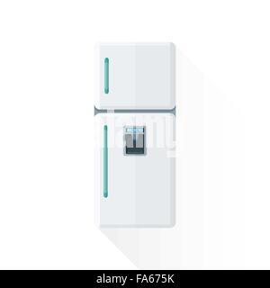 vector white color green blue elements flat design kitchen refrigerator water dispenser isolated illustration white background Stock Vector
