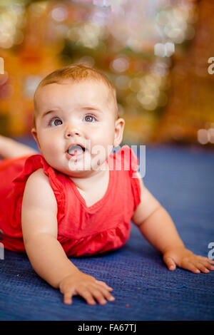 Portrait of a baby girl smiling Stock Photo