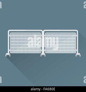 vector colored flat design metal construction folding fencing illustration isolated dark background long shadow Stock Vector