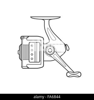 Spool with a fishing line isolated on white Stock Photo - Alamy