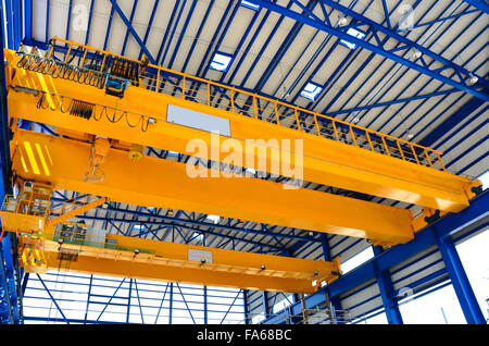 Overhead crane in factory Stock Photo